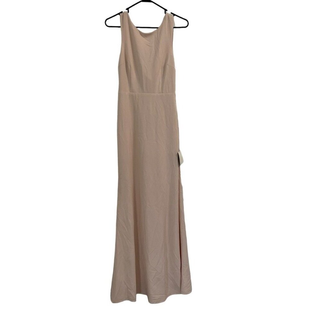 LULU'S Blush Chiffon Evening Gown Maxi Formal Dress Size Medium Prom Event